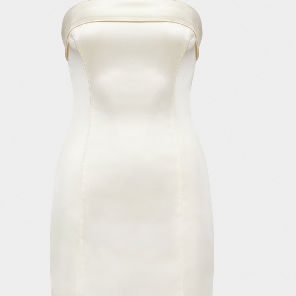 Aritzia Ten Elegant Cream Strapless Dress
